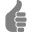 gray thumbs up 3 icon