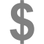 gray us dollar icon