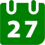 green calendar 5 icon