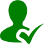 green checked user icon