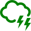 green cloud lighting icon