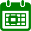 green tear of calendar icon