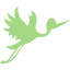 guacamole green flying stork icon