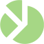 guacamole green pie chart 5 icon