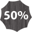 50 percent badge