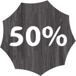 50 percent badge icon