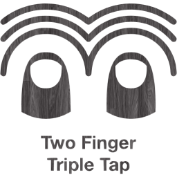 two finger triple tap 2 icon