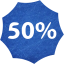 50 percent badge