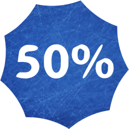 50 percent badge icon