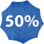 50 percent badge