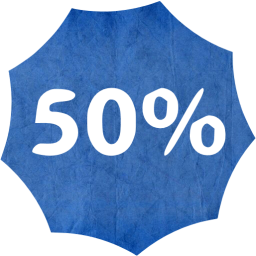 50 percent badge icon