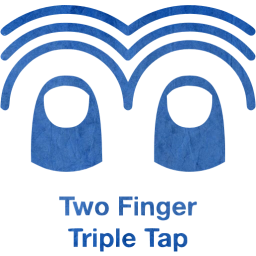 two finger triple tap 2 icon