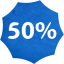 50 percent badge