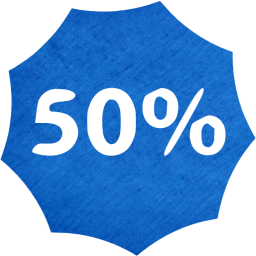 50 percent badge icon