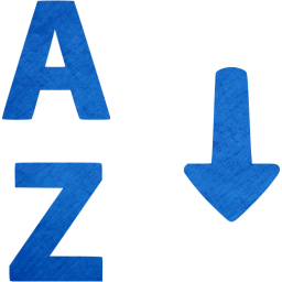 alphabetical sorting icon
