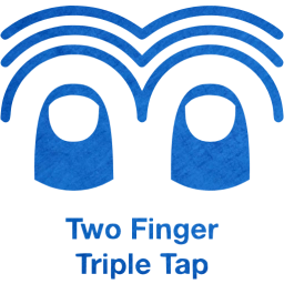 two finger triple tap 2 icon