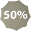 50 percent badge