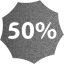 50 percent badge