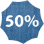 50 percent badge