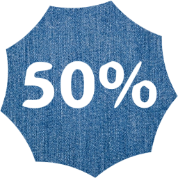 50 percent badge icon