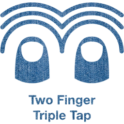 two finger triple tap 2 icon