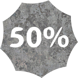 50 percent badge icon