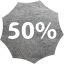 50 percent badge