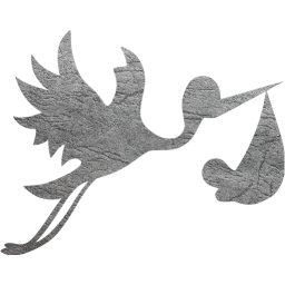 flying stork with bundle icon