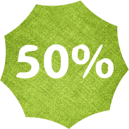 50 percent badge icon