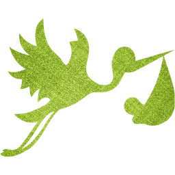 flying stork with bundle icon