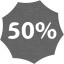 50 percent badge