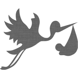 flying stork with bundle icon