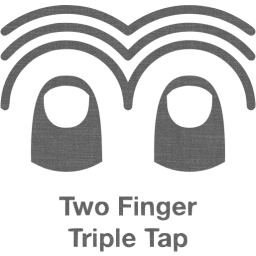 two finger triple tap 2 icon