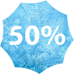 50 percent badge icon