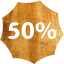 50 percent badge