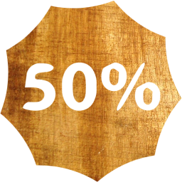 50 percent badge icon