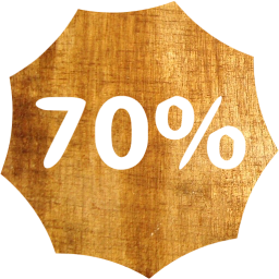 70 percent badge icon
