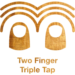 two finger triple tap 2 icon