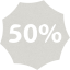 50 percent badge