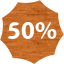 50 percent badge