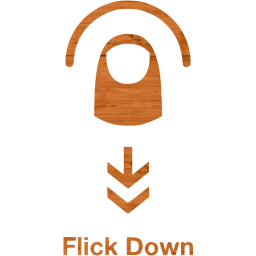 flick down 2 icon