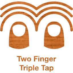 two finger triple tap 2 icon