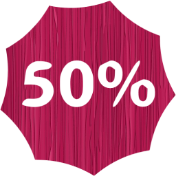 50 percent badge icon