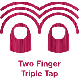 two finger triple tap 2 icon
