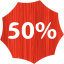 50 percent badge