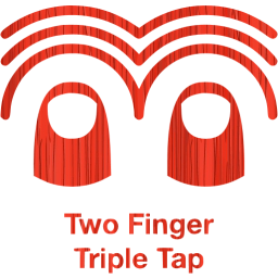 two finger triple tap 2 icon