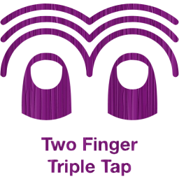 two finger triple tap 2 icon