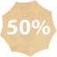 50 percent badge