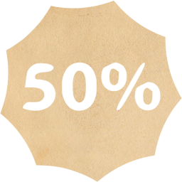 50 percent badge icon