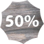 50 percent badge